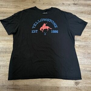 Yellowstone TV‎ Show Graphic T-Shirt Mens 3XL Black Bronco Est 1886 Cotton Tee